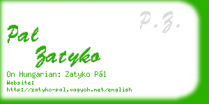 pal zatyko business card